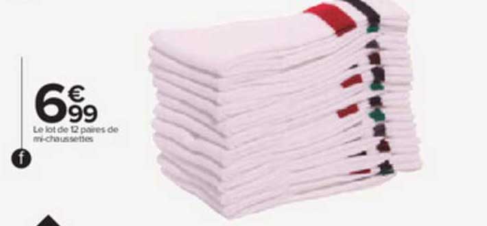 le lot de 12 paires de mi-chaussettes