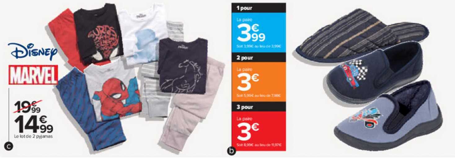 Le Lot De 2 Pyjamas Disney Marvel