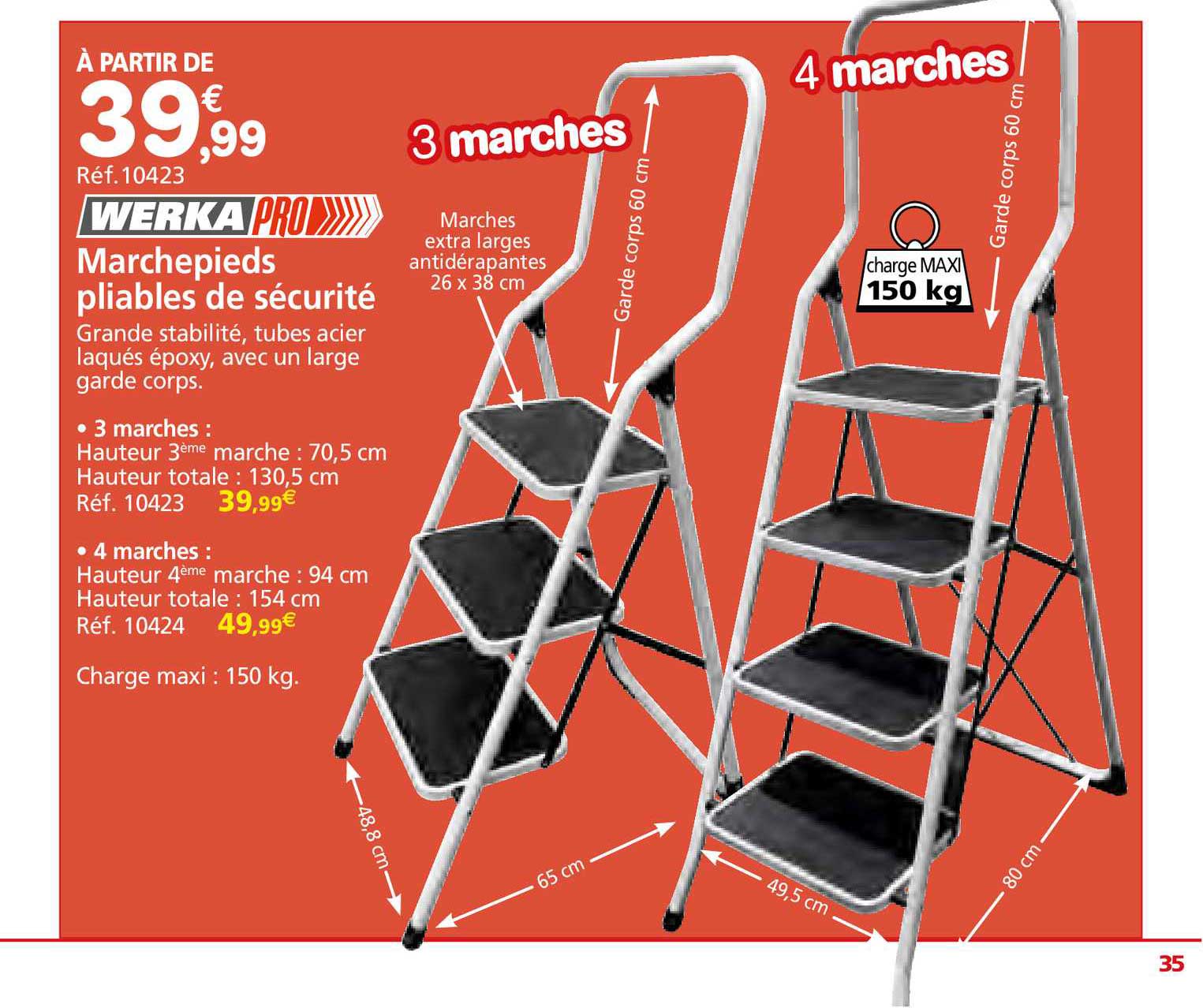 marchepieds pliables de sécurité werka pro