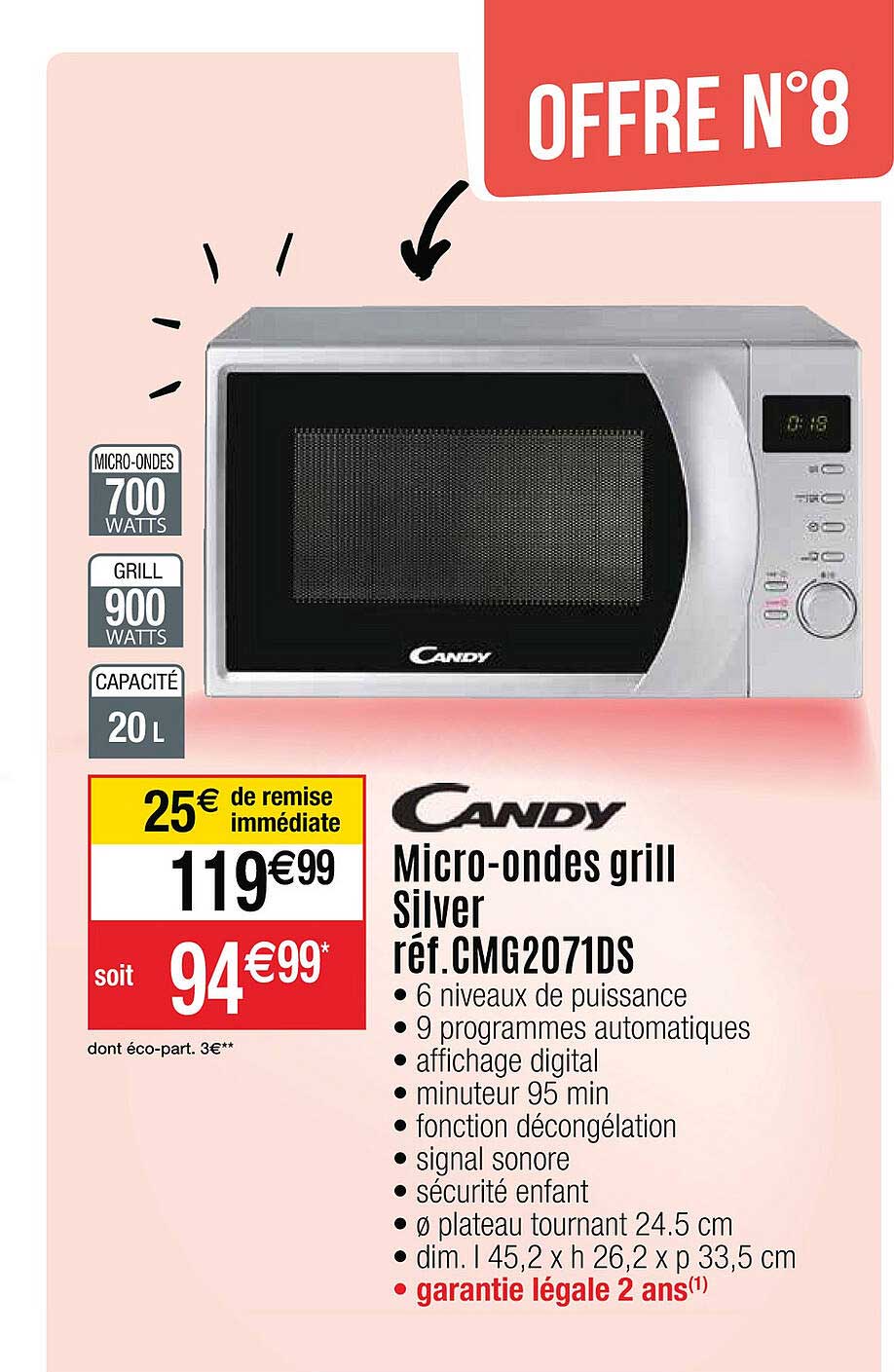 micro-ondes grill silver candy
