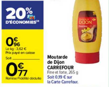 Moutarde De Dijon Carrefour