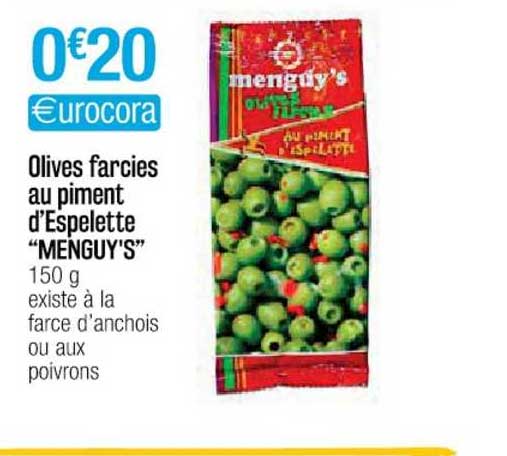 olives farcies au piment d'espelette "menguy's"