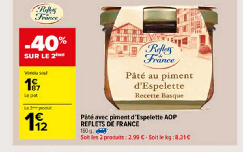pâté avec piment d'espelette aop reflets de france