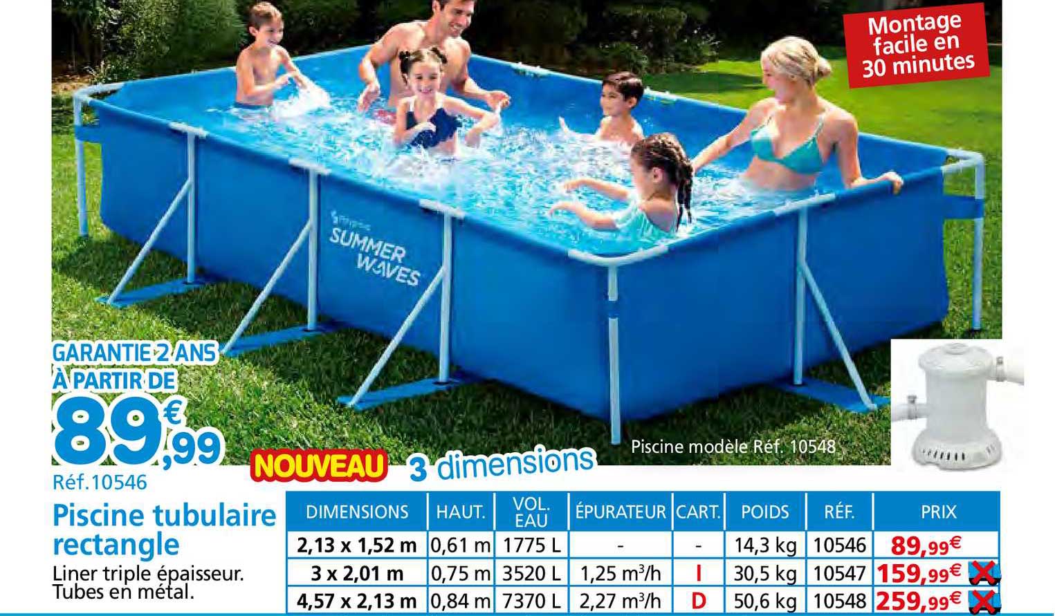 piscine tubulaire rectangle summer waves