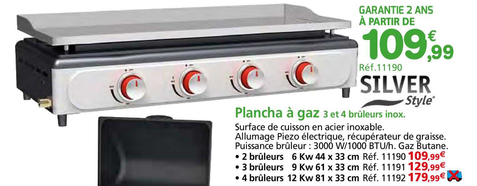 plancha à gaz 3 et 4 brûleurs inox