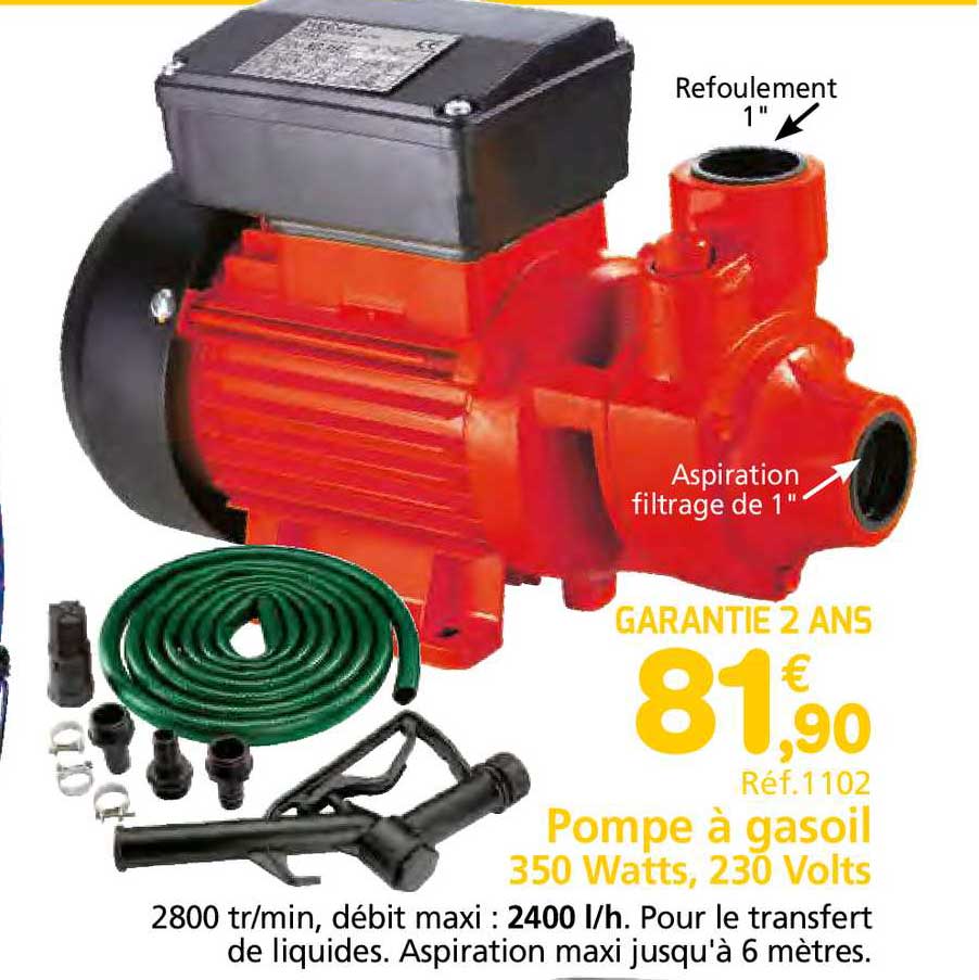 pompe à gasoil 350 watts, 230 volts