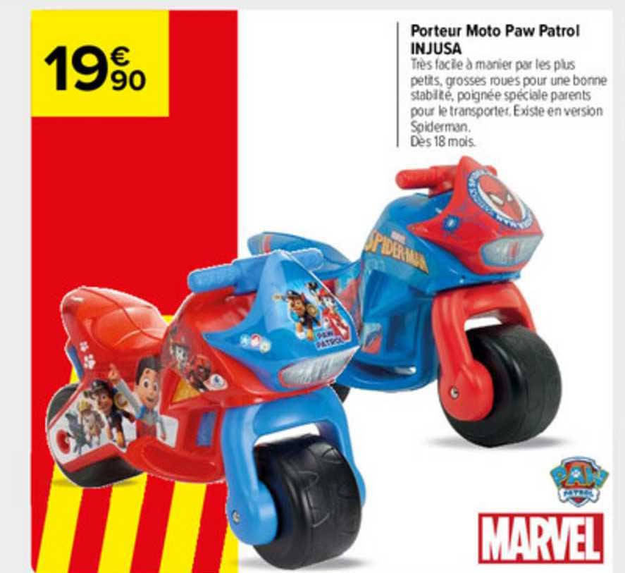 porteur moto paw patrol injusa