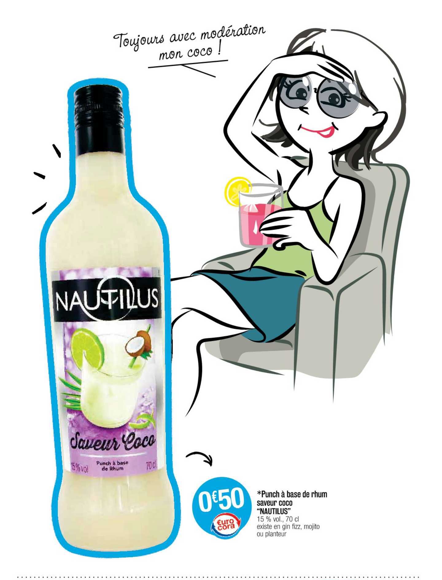 Punch à Base De Rhum Saveur Coco "nautilus"