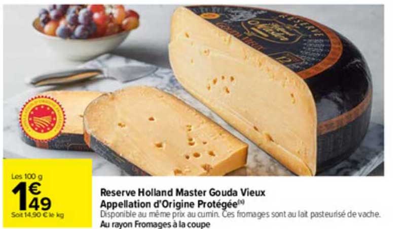 réserve holland master gouda vieux appellation d'origine protégée