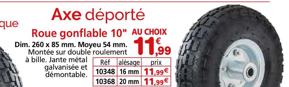 Roue Gonflable 10" Axe Déporté