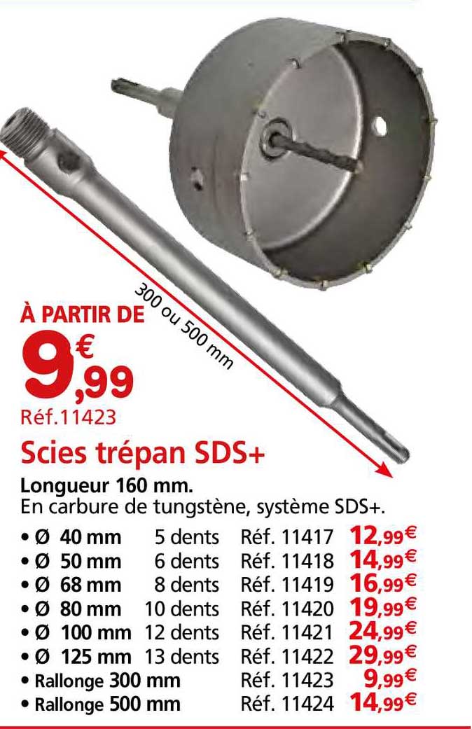 scies trépan sds+