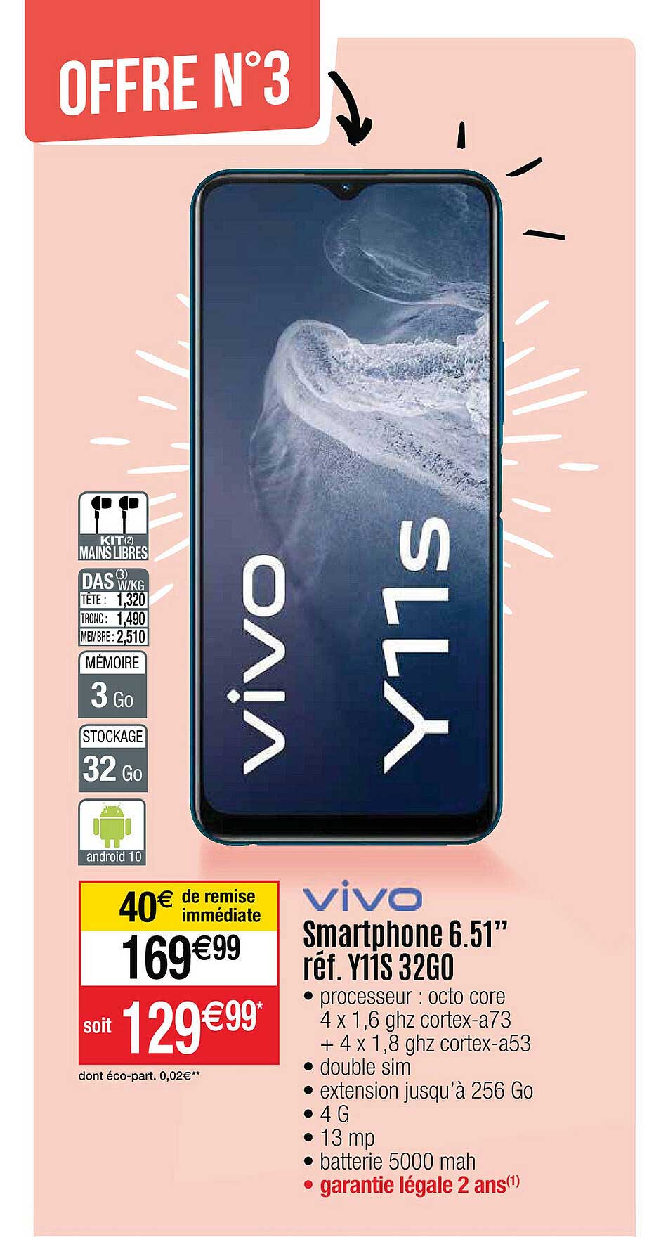 smartphone 6.51" 32go vivo
