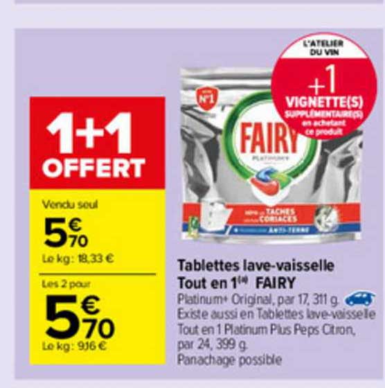 tablettes lave-vaisselle tout en 1 fairy