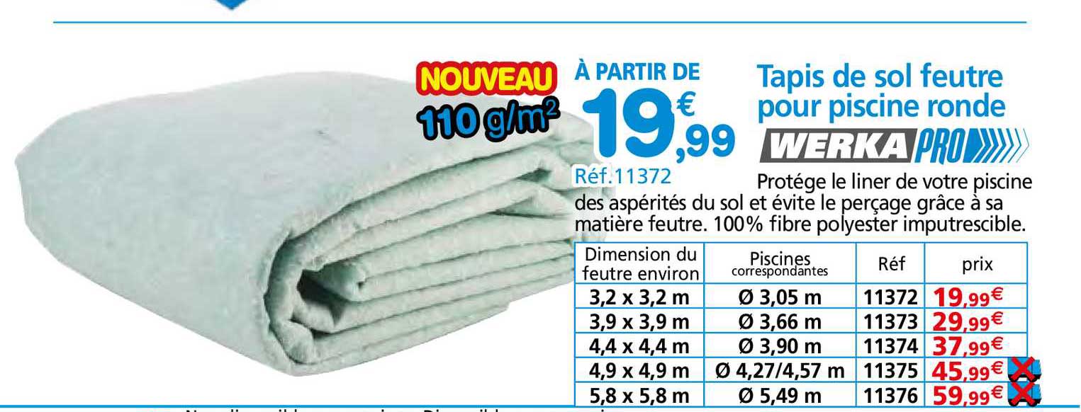 Tapis De Sol Feutre Pour Piscine Ronde Werka Pro