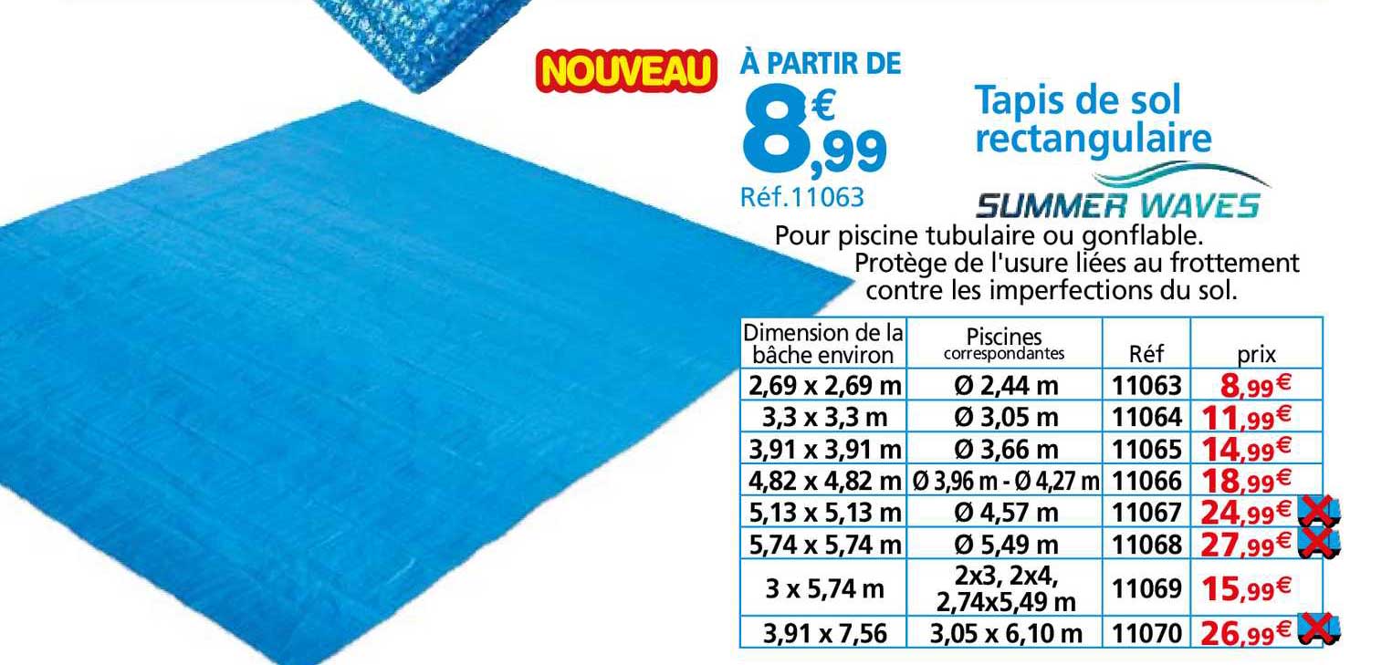 tapis de sol rectangulaire summer waves