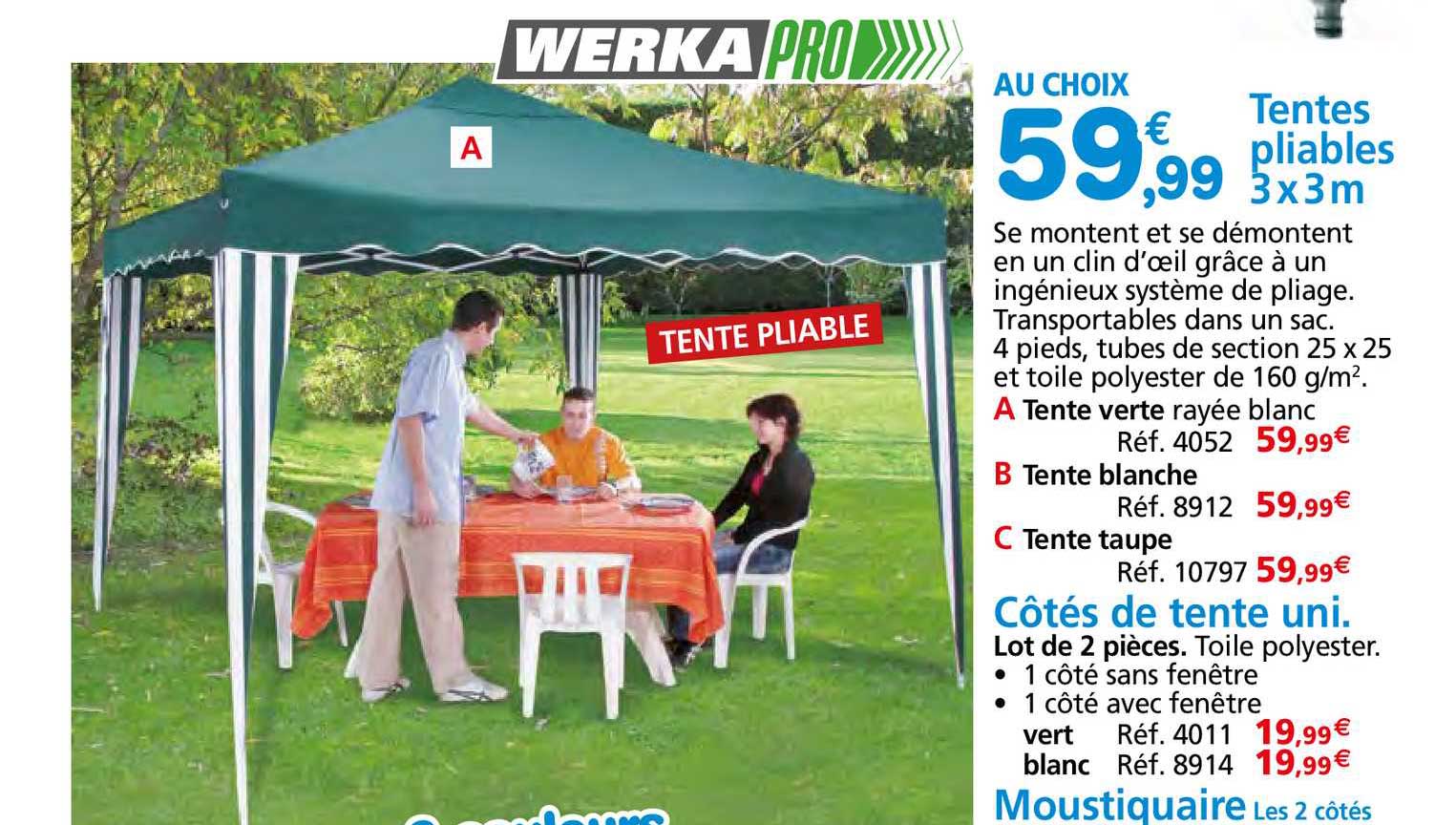 tentes pliables 3 x3 m werka pro
