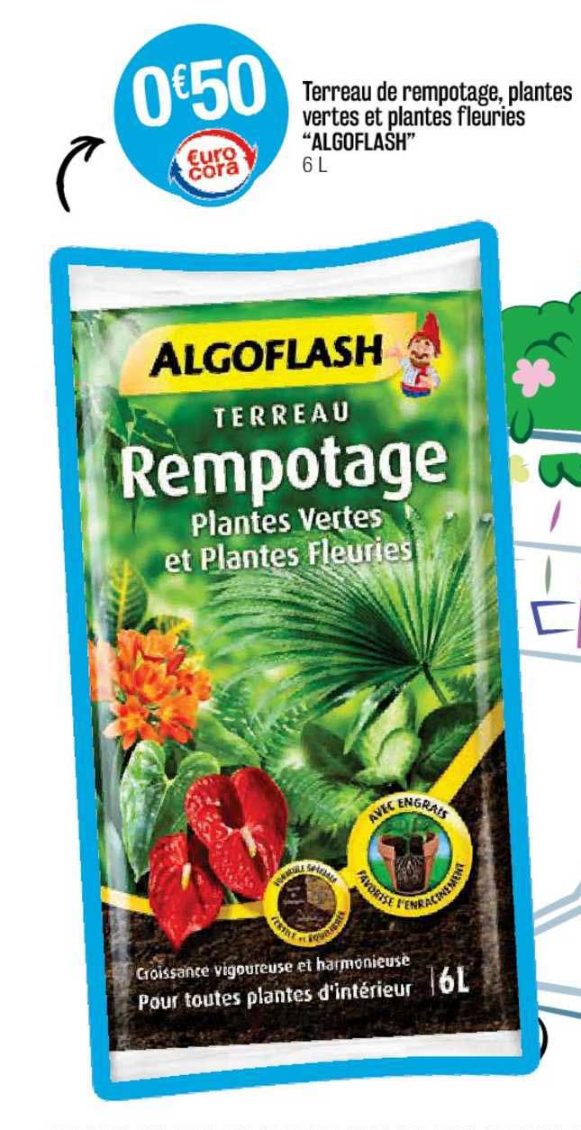 Terreau De Rempotage, Plantes Vertes Et Plates Fleuries "algoflash"