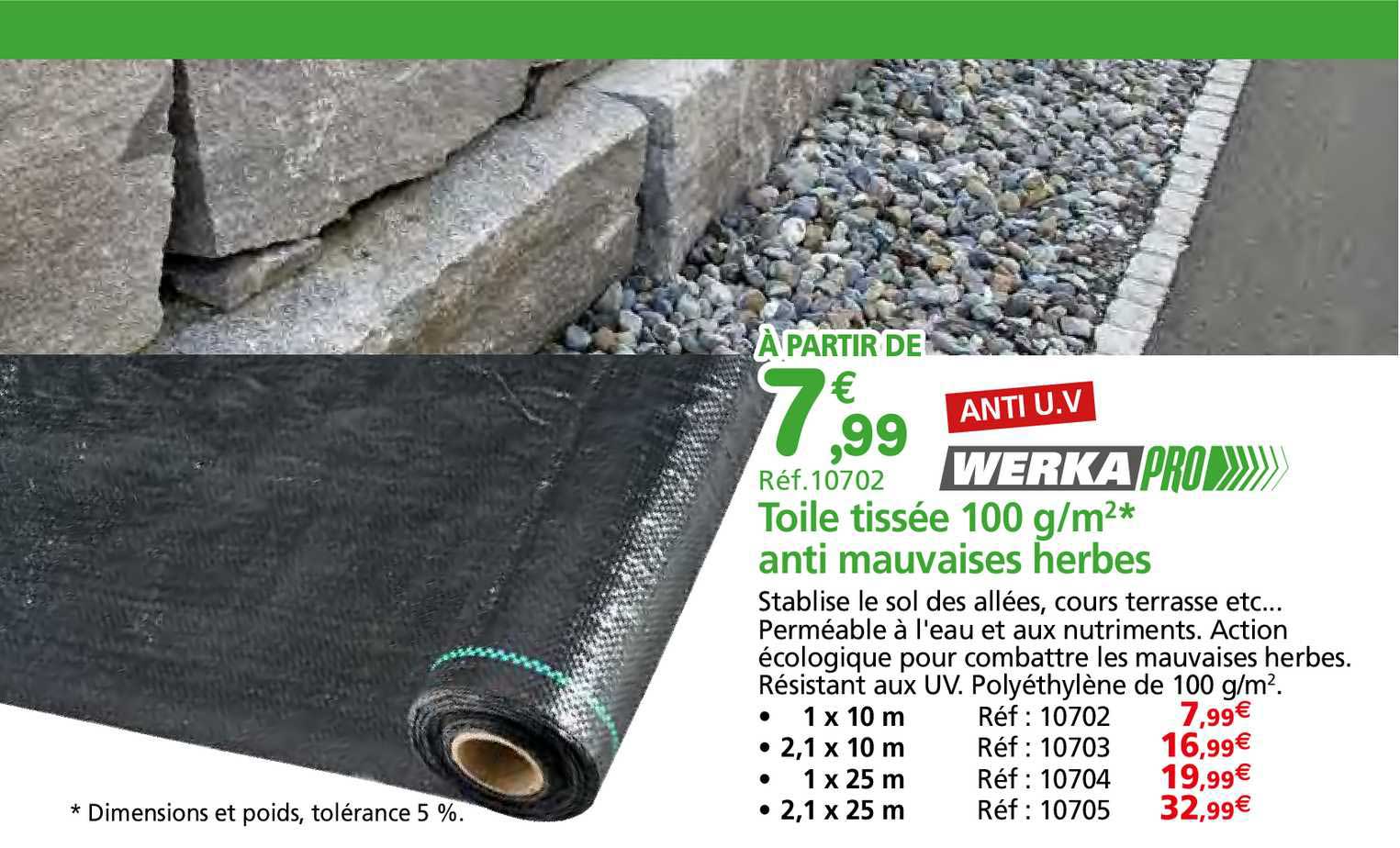 Toile Tissée 100 G-m² Werka Pro