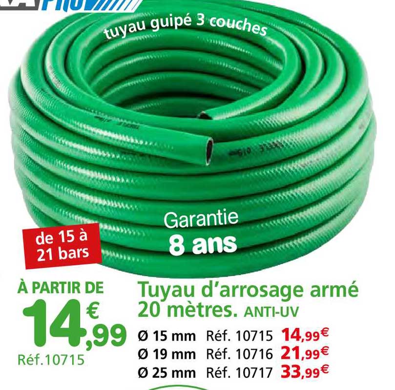 tuyau d'arrosage armé 20 mètres