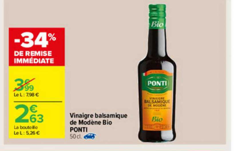Vinaigre Balsamique De Modène Bio Ponti
