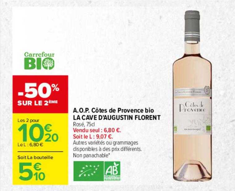 a.o.p. côtes de provence bio la cave d'augustin florent