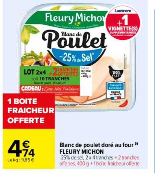 blanc de poulet doré au four fleury michon