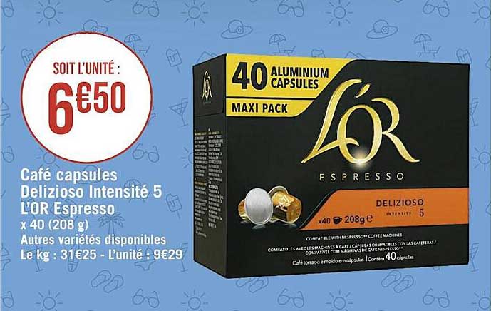 Café Capsules Delizioso Intensité 5 L'or Espresso