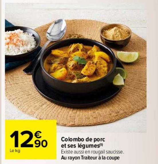 colombo de porc et ses légumes
