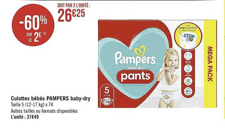 culottes bébés pampers baby-dry