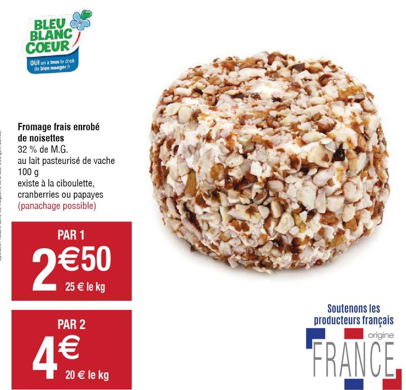 fromage frais enrobé de noisettes