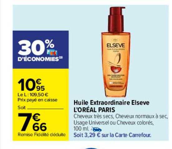 huile extraordinaire elsève l'oréal paris