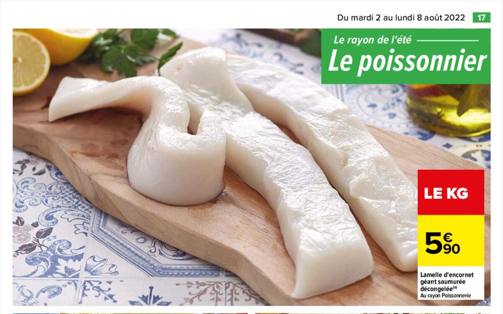 lamelle d'encornet géant saumurée décongelée