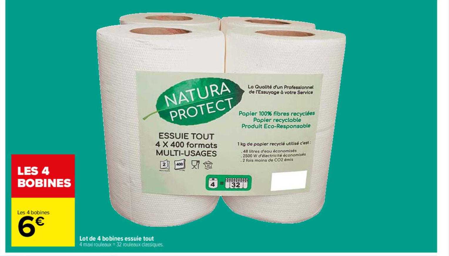 lot de 4 bobines essuie tout natura protect