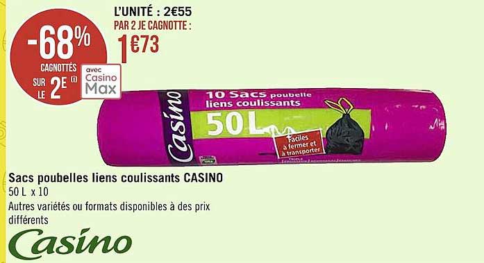 Sacs Poubelles Liens Coulissants Casino