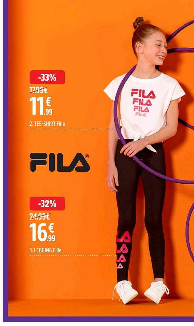 tee-shirt fille, legging fille fila