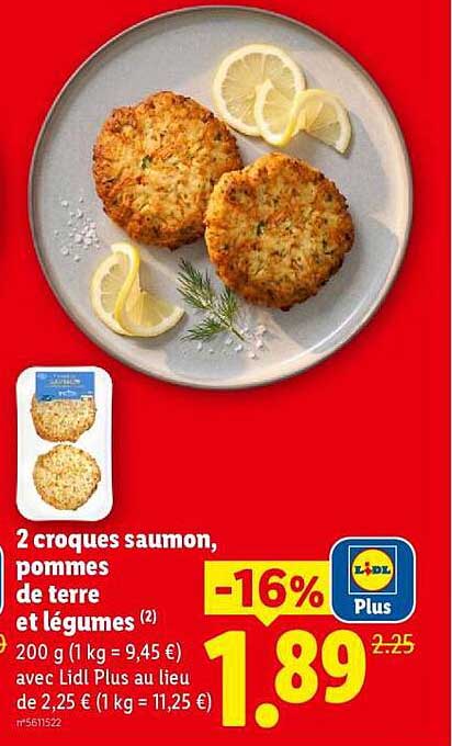 2 croques saumon, pommes de terre et légumes