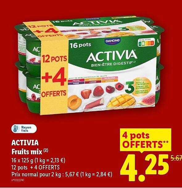 ACTIVIA Fruits mix