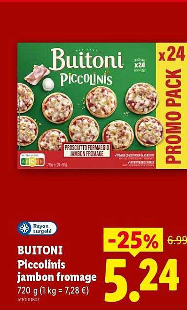 Buitoni Piccolinis jambon fromage