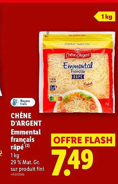 Chêne d'Argent Emmental français râpé