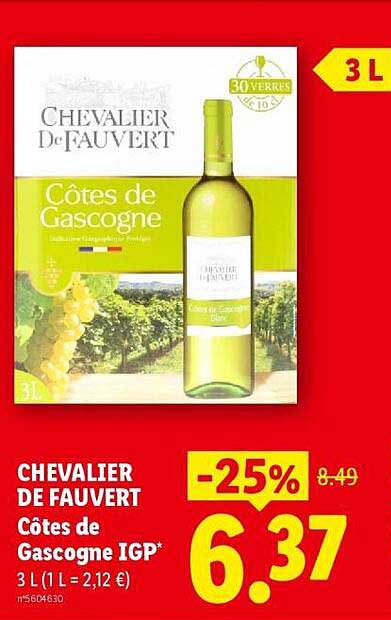 CHEVALIER DE FAUVERT Côtes de Gascogne IGP
