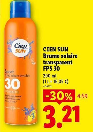 CIEN SUN Brume solaire transparent FPS 30
