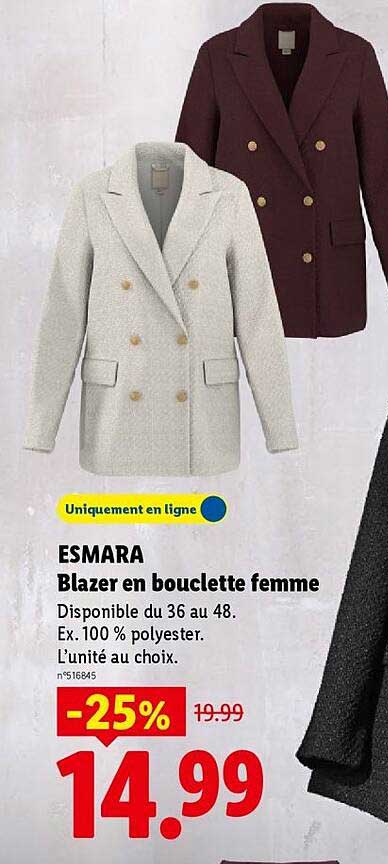 ESMARA Blazer en bouclette femme