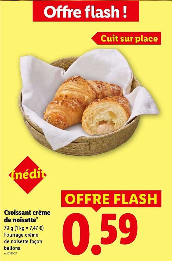 Inédit Croissant crème de noisette