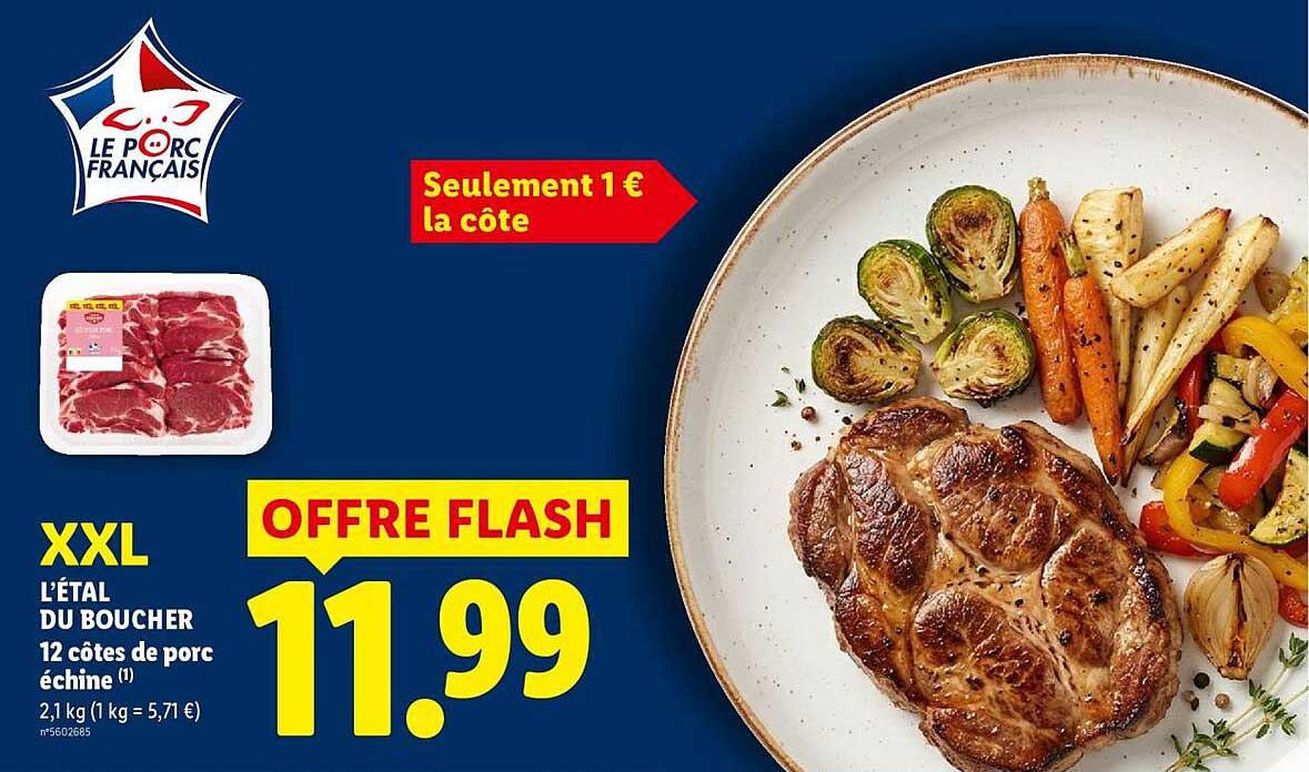 Le Porc Français 12 côtes de porc échine