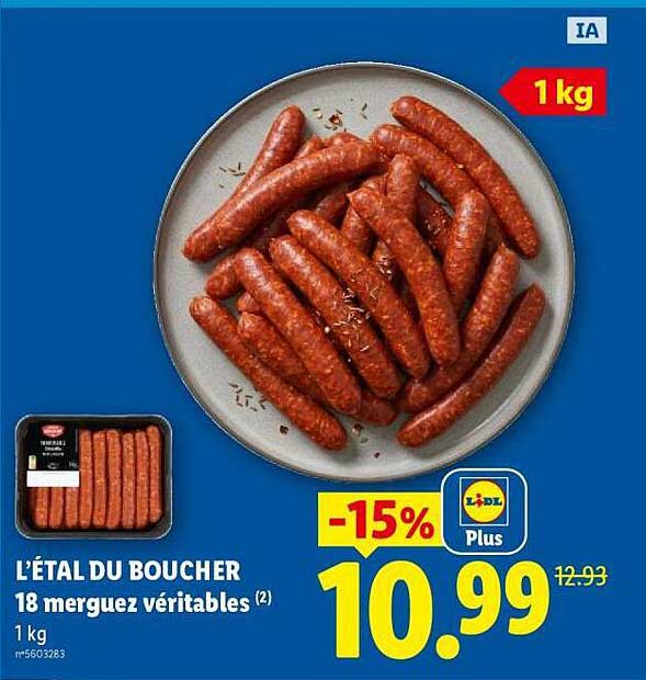 L’ÉTAL DU BOUCHER 18 merguez végétales