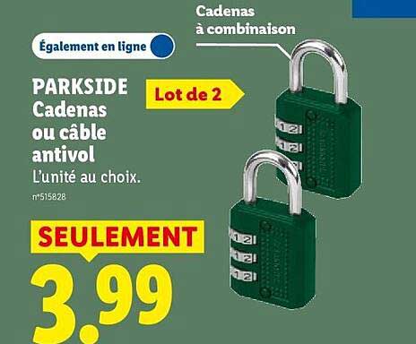 PARKSIDE Cadenas ou câble antivol
