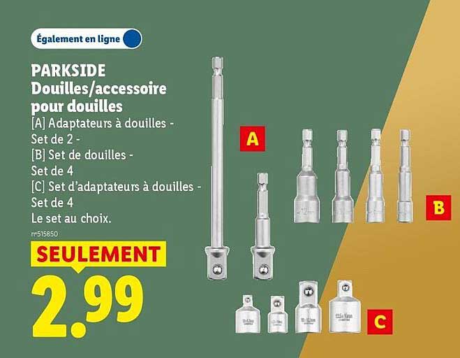 PARKSIDE Douilles/accessoire pour douilles
