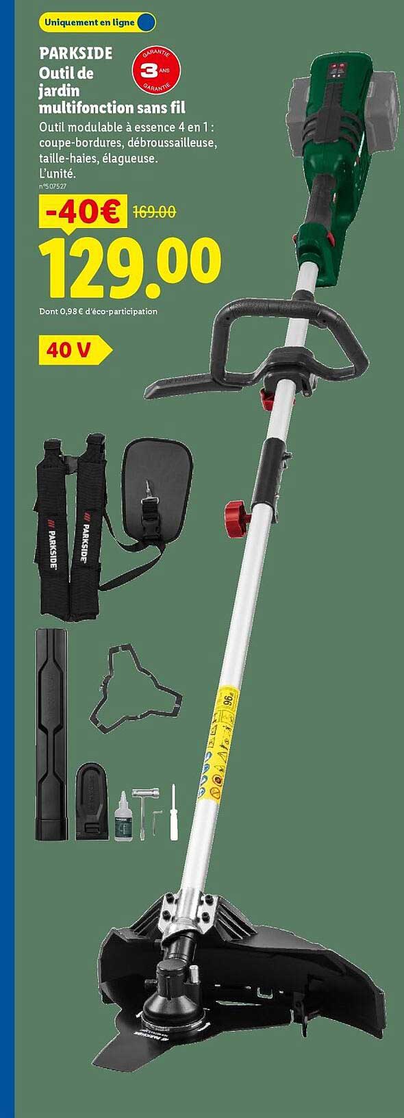 PARKSIDE Outil de jardin multifonction sans fil