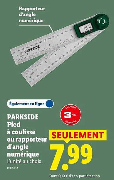 PARKSIDE Pied à coulisse ou rapporteur d'angle numérique