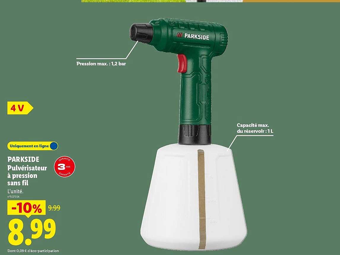 PARKSIDE Pulvérisateur à pression sans fil